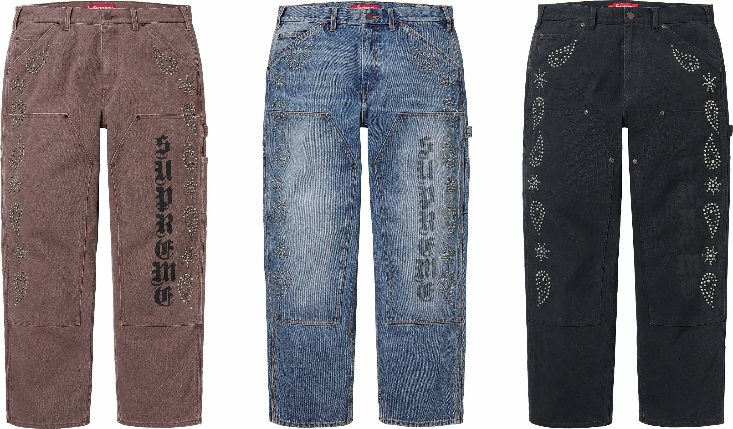 Paisley Studded Double Knee Painter Pant